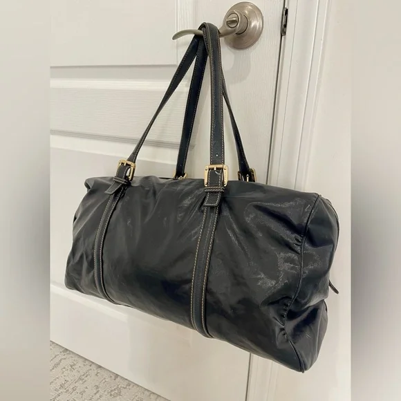 Gucci Black Dialux Britt Leather Boston Bag with Gold Hardware. COA. - Picture 2 of 13